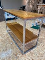 SHOWROOMUITVERKOOP: sitetable met eikenhouten blad met epoxy, Huis en Inrichting, Tafels | Sidetables, Ophalen, 100 tot 150 cm