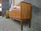 Mid Century Design Lowboard | Vintage Lage Kast Dressoir, Gebruikt, Met deur(en), Ophalen of Verzenden, 200 cm of meer