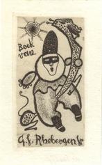Cor de Wolff ets "Boek van G J Rhebergen Jr.",  ex-libris, Antiek en Kunst, Kunst | Etsen en Gravures, Ophalen