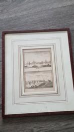 Oude prent van Gorinchem en Veer bij Gorinchem, Antiek en Kunst, Ophalen of Verzenden