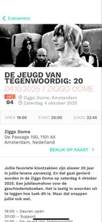 De Jeugd van Tegenwoordig - 2 tickets Moshpit/staanplaatsen, Tickets en Kaartjes, Twee personen, Oktober