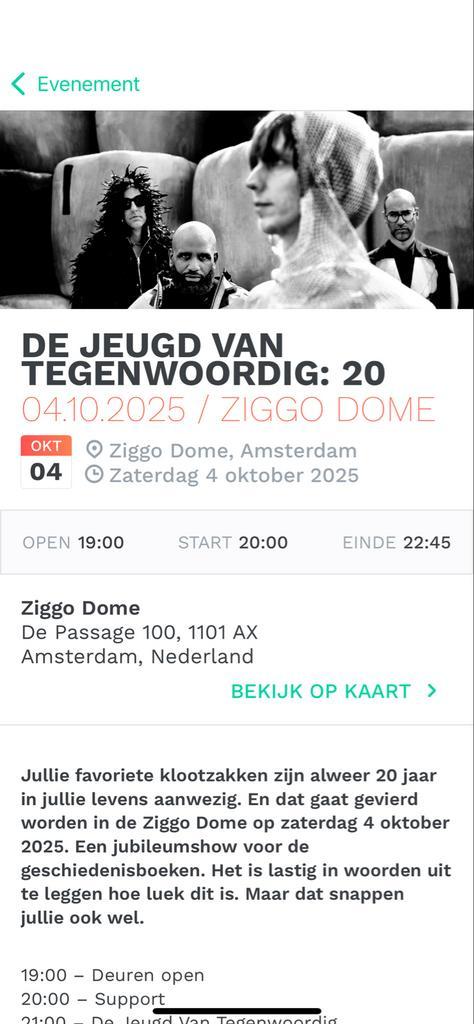 De Jeugd van Tegenwoordig - 2 tickets Moshpit/staanplaatsen, Tickets en Kaartjes, Concerten | Overige, Twee personen, Oktober