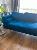Stylish dark blue velvet sofa, Verzenden, 150 tot 200 cm, Tweepersoons, 75 tot 100 cm