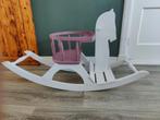 Hobbelpaard speelgoed hout paard roze wit, Ophalen of Verzenden, Zo goed als nieuw