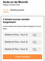 1x zitplaats acda en de munnik 10 oktober ziggo, Eén persoon, Oktober
