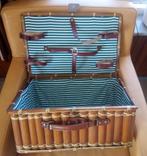 Bamboe retro picknick mand / koffer zonder inhoud, Ophalen of Verzenden, Zo goed als nieuw, Zonder inhoud