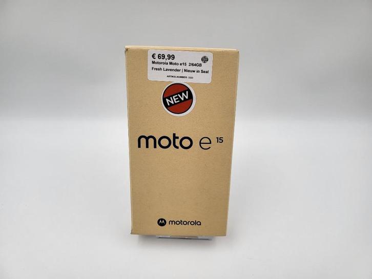 Motorola Moto e15 2/64GB Fresh Lavender | Nieuw in Seal, Telecommunicatie, Mobiele telefoons | Toebehoren en Onderdelen, Nieuw