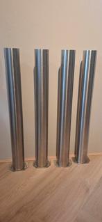 RVS Tafelpoten - 71cm hoog, Huis en Inrichting, Tafelonderdelen, Ophalen of Verzenden, Gebruikt