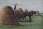 Arie Noltee (1926-1997) -  Hooiwerker en paard - 1950, Antiek en Kunst, Ophalen of Verzenden