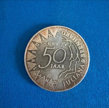 Zilveren 5 Gulden 1987 - Juliana & Bernhard beschikbaar voor biedingen