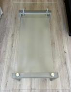 Glazen salontafel, Huis en Inrichting, Tafels | Salontafels, Ophalen, Gebruikt, 100 tot 150 cm, 50 tot 100 cm