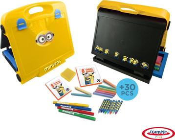 Minions waskrijt, kleurplaten, krijtjes, spons NIEUW in doos beschikbaar voor biedingen