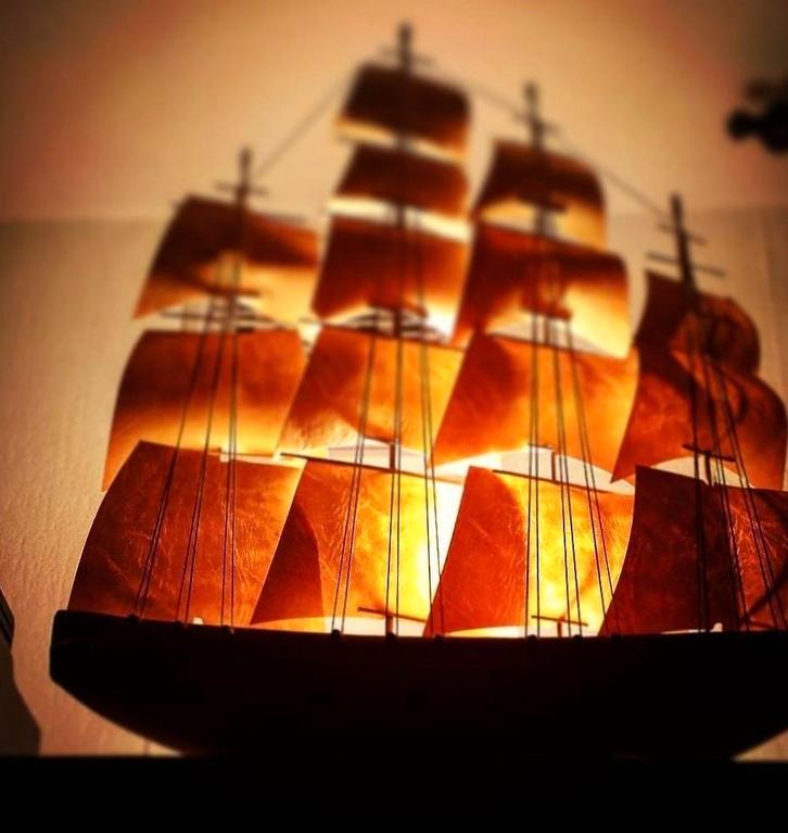 Unieke scheepslamp – 50 cm hoog, 40 cm breed, Antiek en Kunst, Antiek | Lampen, Ophalen