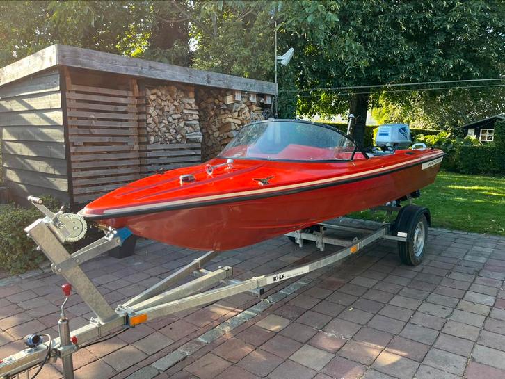 FLETCHER ARROWSPORT ROOD 50 PK SUZUKI, Watersport en Boten, Speedboten, Gebruikt, 3 tot 6 meter, Benzine, Minder dan 70 pk, Polyester