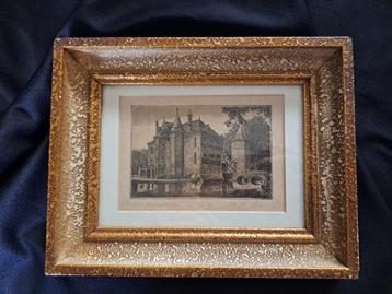 Kasteel Moersbergen te Doorn, ets 19e eeuw beschikbaar voor biedingen