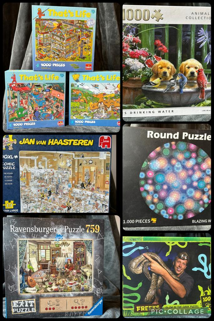 Puzzels 1.000 stukjes, Hobby en Vrije tijd, Denksport en Puzzels, Zo goed als nieuw, Legpuzzel, 500 t/m 1500 stukjes, Ophalen