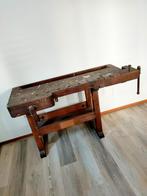 Antieke industriële werkbank werktafel keukenblok sidetable., Doe-het-zelf en Verbouw, Werkbanken, Ophalen, Gebruikt, Bankschroef