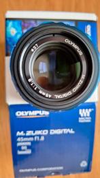 Olympus MFT 45mm F/1.8 M.Zuiko Digital zwart nieuwstaat!, Ophalen of Verzenden, Zo goed als nieuw