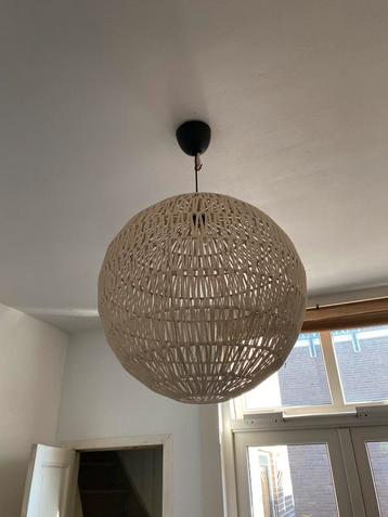 Retro Hanglamp Crème - Stof & IJzer beschikbaar voor biedingen