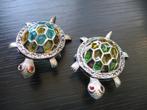 2 Mooie Zilveren Tiffany Broches - verschillende kleuren, Verzenden, Zilver, Broche