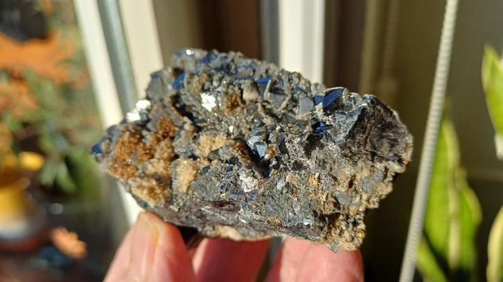 D52-01 Pyriet Galeniet Madan Bulgarije#verzameling#collectie, Verzamelen, Mineralen en Fossielen, Mineraal, Ophalen of Verzenden