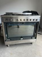 Smeg 6 pits gasfornuis met oven - buitenste glas defect, Gebruikt, 60 cm of meer, Grill, Ophalen of Verzenden