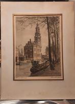 Munttoren Amsterdam - Joh. Josseaud - ets zonder lijst, Ophalen of Verzenden