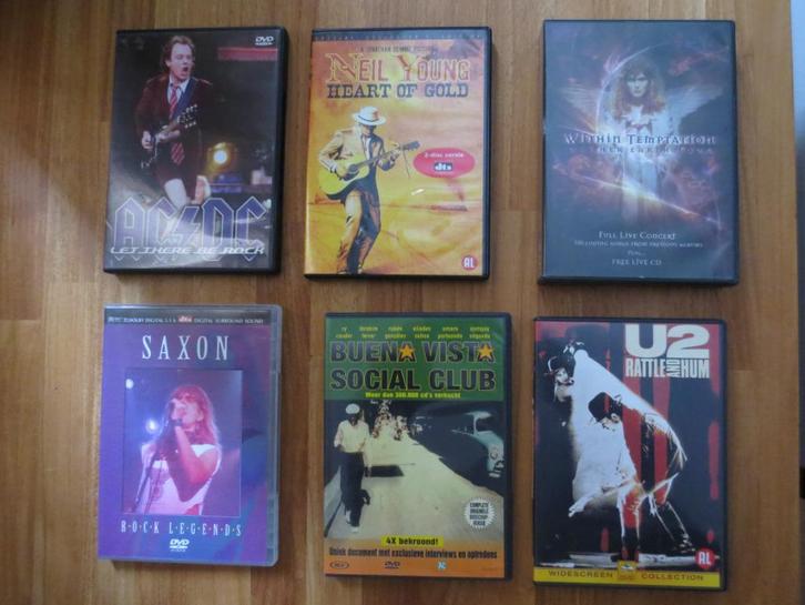 dvd AC/DC , Saxon , U2 , Within Tempation , BVSC, Verzamelen, Muziek, Artiesten en Beroemdheden, Zo goed als nieuw, Overige typen