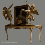 Sidetable met zwart marmeren blad., Huis en Inrichting, Tafels | Sidetables, Ophalen of Verzenden, Zo goed als nieuw, 25 tot 50 cm