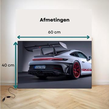 NIEUW LED Auto Schilderij met afbeelding van Porsche 911 GT3 beschikbaar voor biedingen