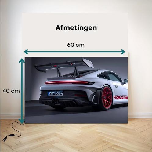 NIEUW LED Auto Schilderij met afbeelding van Porsche 911 GT3, Antiek en Kunst, Kunst | Schilderijen | Modern, Ophalen of Verzenden