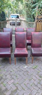 Gratis 6 Eetkamerstoelen, Gebruikt, Hout, Vijf, Zes of meer stoelen, Rood