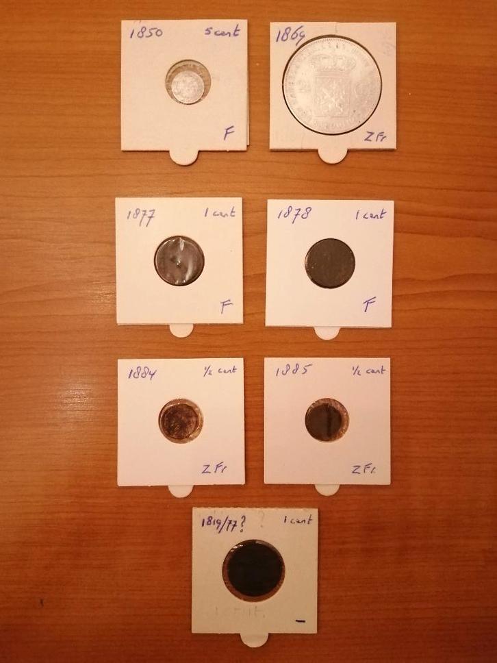 (13) Partijtje munten Willem III, 1850-1885, ook Zilver., Postzegels en Munten, Munten | Nederland, Losse munt, Overige waardes