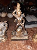 Antiek Bronzen Beeldje - Gevleugelde Figuur met Fakkel, Ophalen of Verzenden, Brons