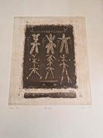 Ets zeefdruk gesigneerd kunstenaar onbekend., Antiek en Kunst, Ophalen