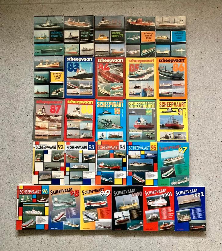 26 Grote Alkenreeks Scheepvaart jaarboeken 1977 / 2002, Verzamelen, Scheepvaart, Zo goed als nieuw, Boek of Tijdschrift, Motorboot
