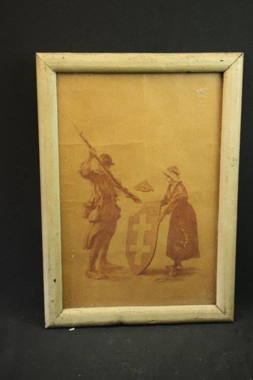 prachtige WO1 Propaganda Schets 1918 Frankrijk, Verzamelen, Militaria | Algemeen, Landmacht, Foto of Poster, Overige gebieden
