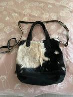 Zwarte echt leren tas met koeienhuid 33/33/12, Sieraden, Tassen en Uiterlijk, Tassen | Damestassen, Ophalen of Verzenden, Nieuw