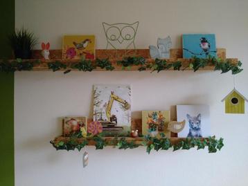 Wand planken met nep klimop voor decoratie beschikbaar voor biedingen