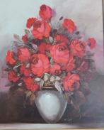 Schilderij rode rozen in vaas, Verzenden