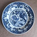 groot antiek Delfts Blauw bord - handbeschilderd - Ø 33 cm, Ophalen