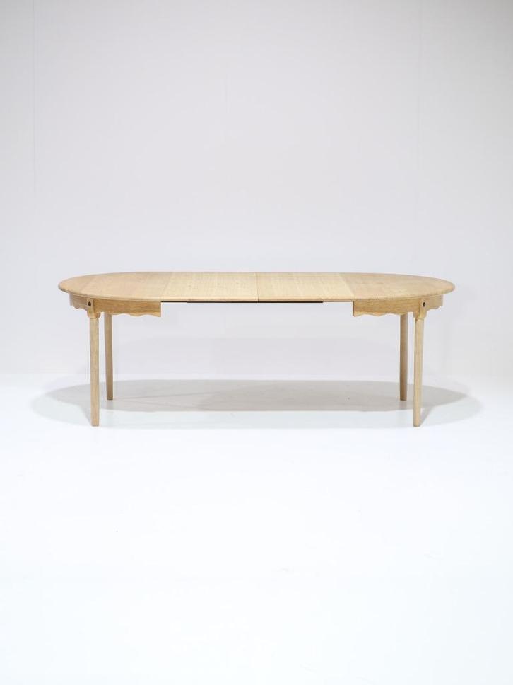 Uitschuifbare eettafel Kjaernulf eiken Deens vintage, Huis en Inrichting, Tafels | Eettafels, Zo goed als nieuw, 100 tot 150 cm