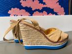Espadrille hoge sleehak sandaal | La Strada (39), Beige, Ophalen of Verzenden, Schoenen met hoge hakken, La Strada
