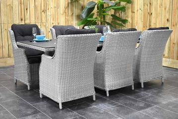 Menorca Tafel 225 Spraystone met 6 Darwin Dining SHOWROOMMOD beschikbaar voor biedingen