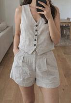 Leuk beige linnen set van Zara maat M, Kleding | Dames, Maat 38/40 (M), Kostuum of Pak, Ophalen of Verzenden, Zo goed als nieuw