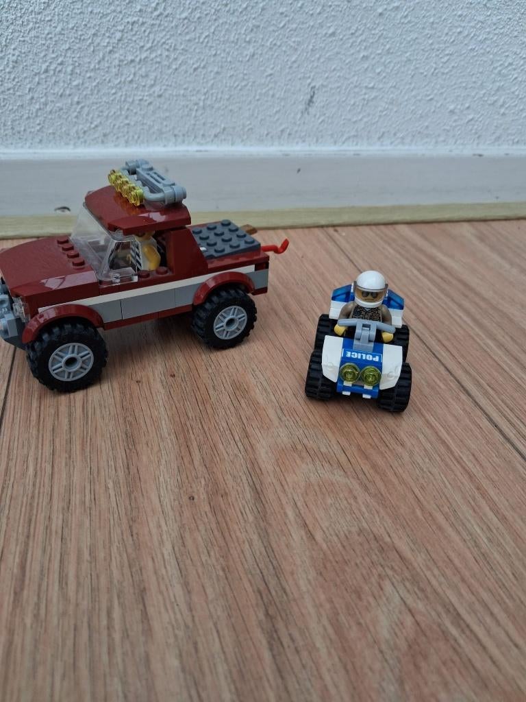 Lego city politie quad en truck, Ophalen of Verzenden, Zo goed als nieuw, Complete set, Lego