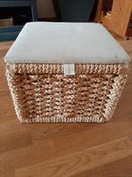 Rieten Opbergkist / Voetenbankje met Deksel, Huis en Inrichting, Banken | Voetenbanken en Poefen, Ophalen, Minder dan 50 cm, Vierkant