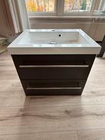 Wastafelkast met lades, kraan en spiegelkast., Huis en Inrichting, Badkamer | Badkamermeubels, Ophalen, Gebruikt, 50 tot 100 cm
