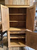 Oude Grenen Tweedelige Kast - Landelijke Stijl, Ophalen