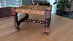 Vintage Antiek Krukje/Voetenbankje Bobbin Poten, Huis en Inrichting, Stoelen, Gebruikt, Bruin, Ophalen of Verzenden, Eén